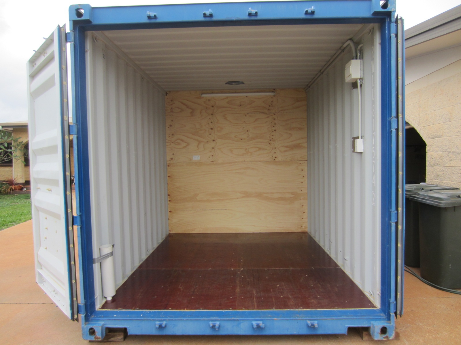 20' container modified into half ablution and half storeroom